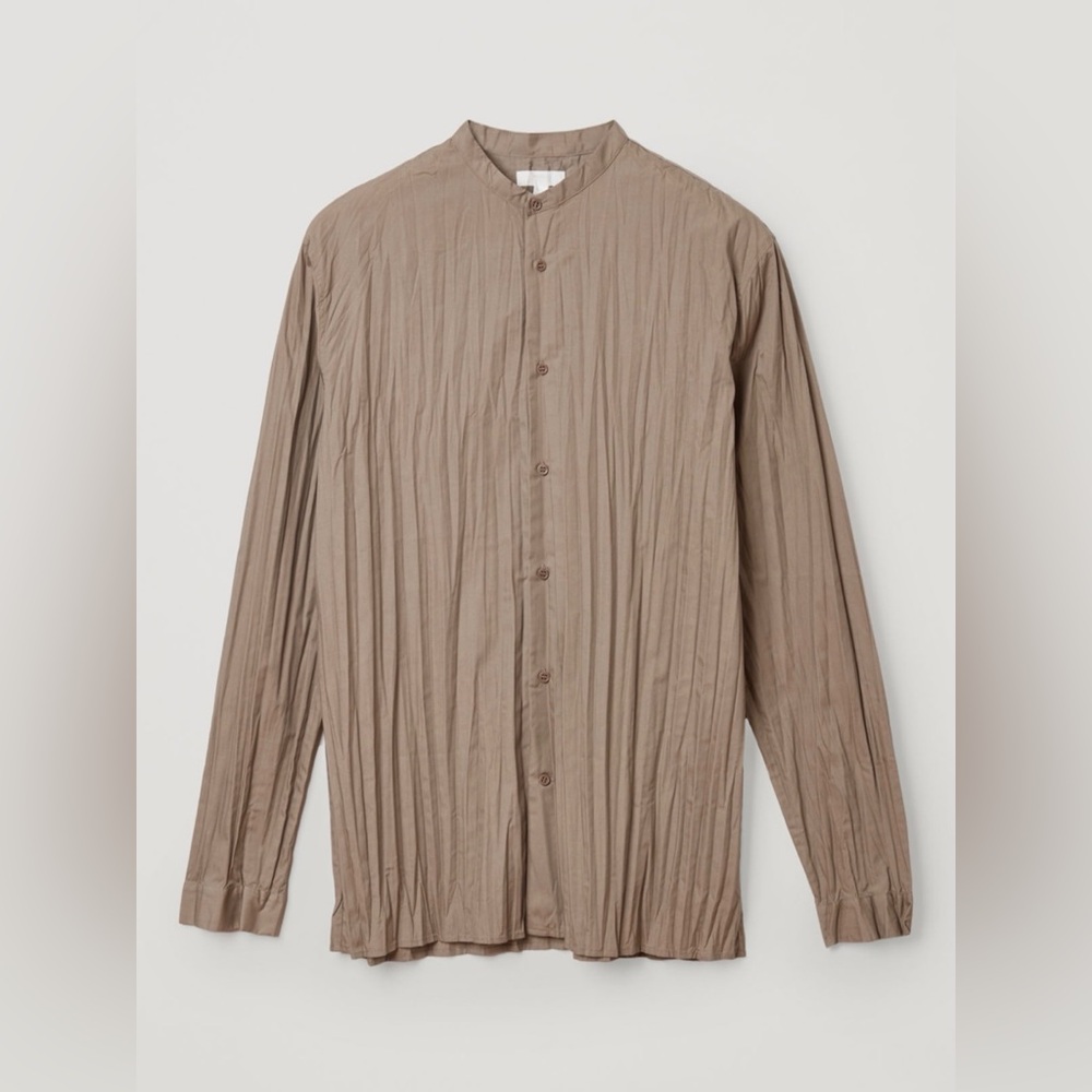 NWOT COS Plisse Tan Shirt